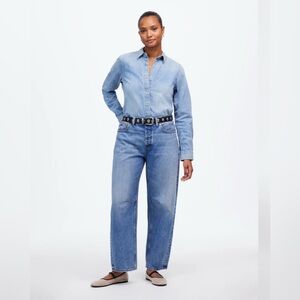 Madewell Curvy Darted Barrel-Leg Jean in Dobbins wash size 27